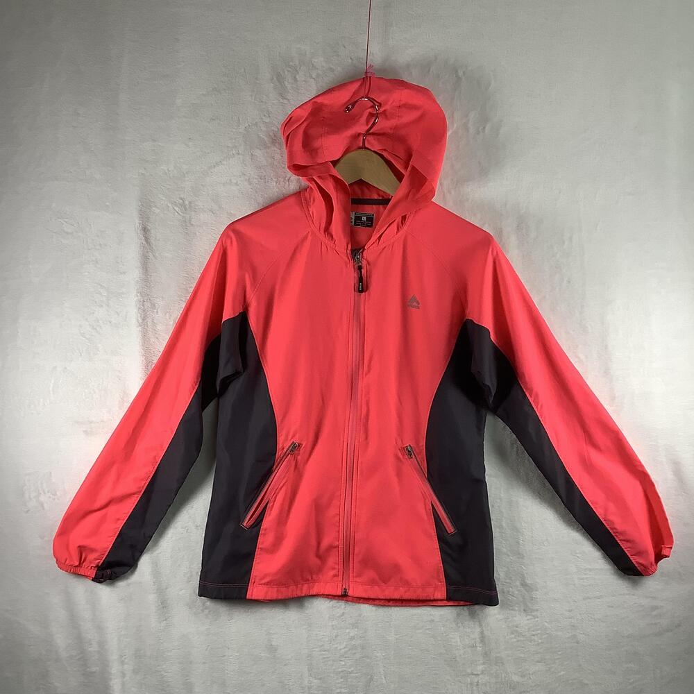 RBX Performance Jacket Womens Large Pink Hooded Full Zip Running Windbreaker